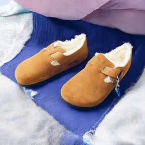 Birkenstock London Mink Suede Loafers with White Lining - Narrow